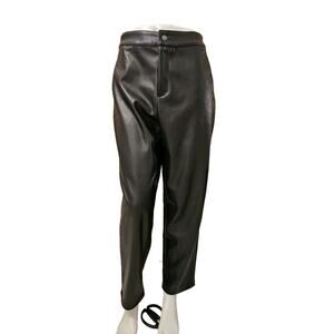 Stella Luce Ladies Faux  Leather Trouser Pants Pockets Size Large CLASSY!